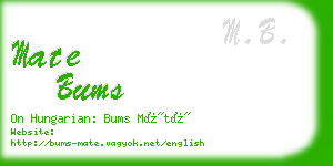 mate bums business card